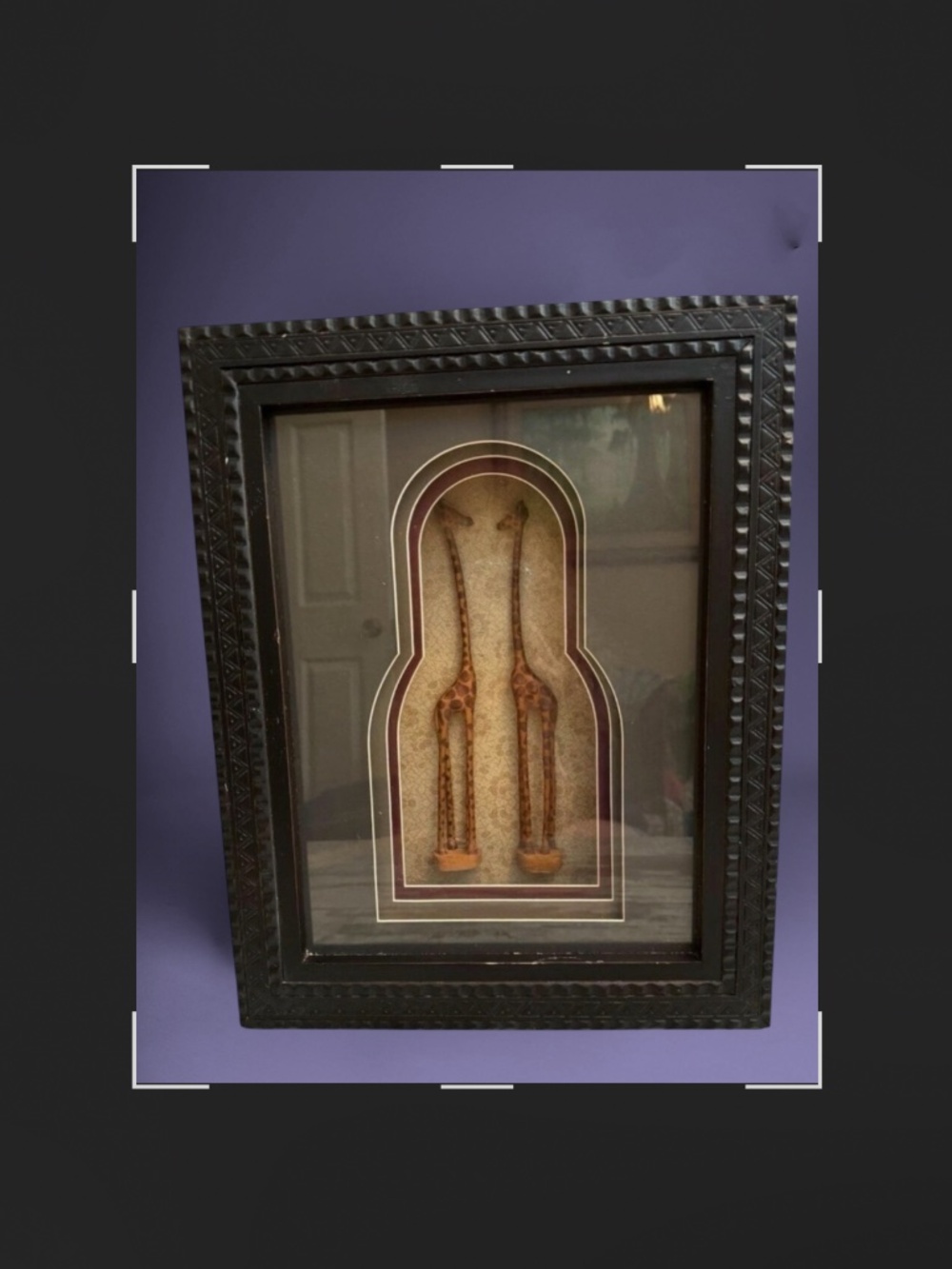 Giraffe Shadow Box with Black Frame